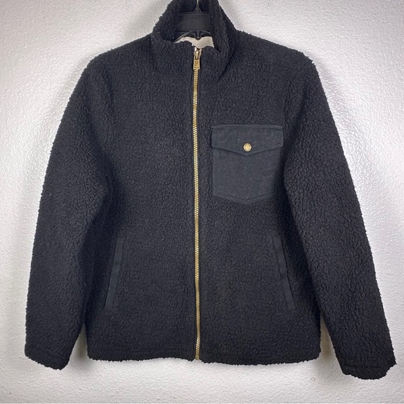 Pendleton Men's Black Sherpa JacketFull Zip Size L Mid-Length Casual